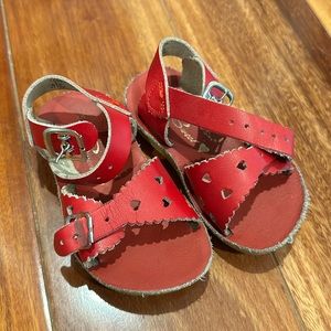 Sun-San Saltwater Sandals, red heart design size 5